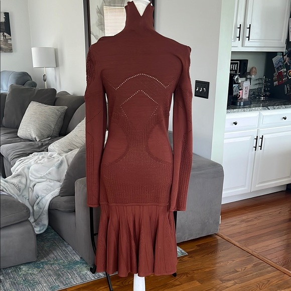 Roberto Cavalli Brown Turtleneck Light Sweater Dress - Picture 2 of 12